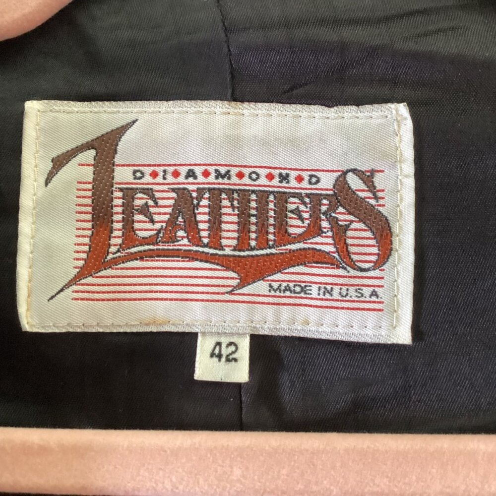 Vintage Diamond Leathers  Black Leather Mens Western Vest Size 42 Biker Jacket - Picture 3 of 13